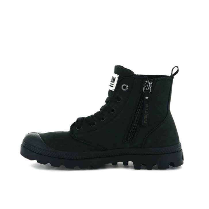 Palladium Pampa Hi Zip Nubuck Women's Boots Black | UK E461-WYT